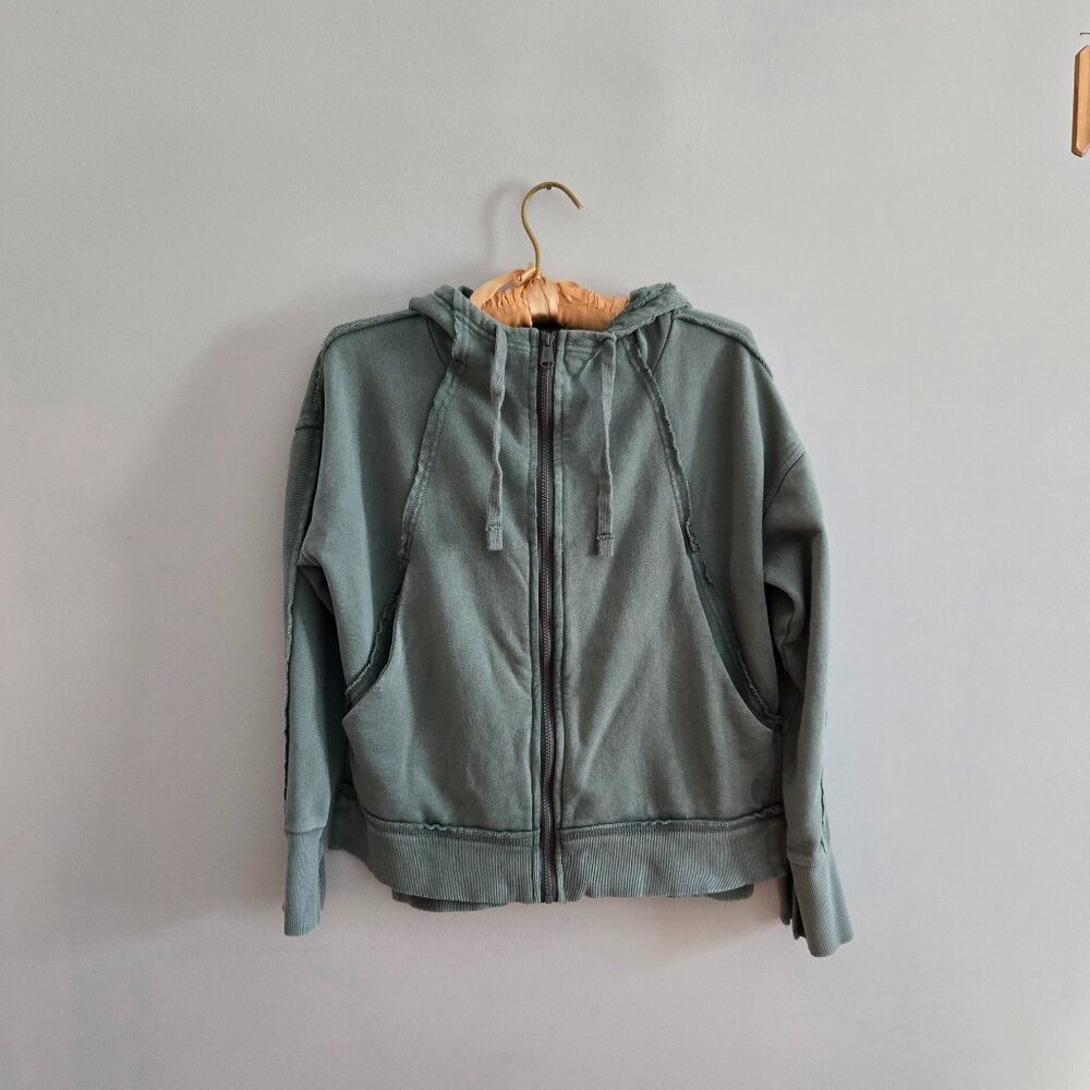 Free People Movement Green Zippered Hoodie Size XS
